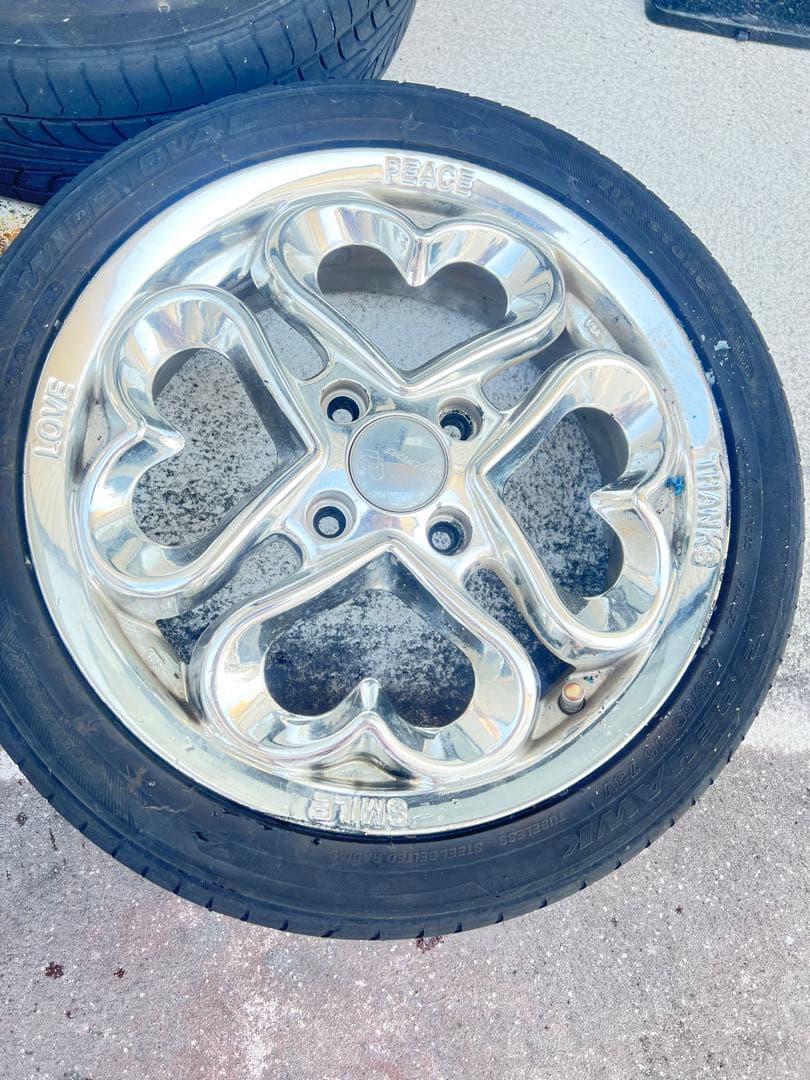 ハート型スポークデザイン 15インチホイールセット JewelHEART