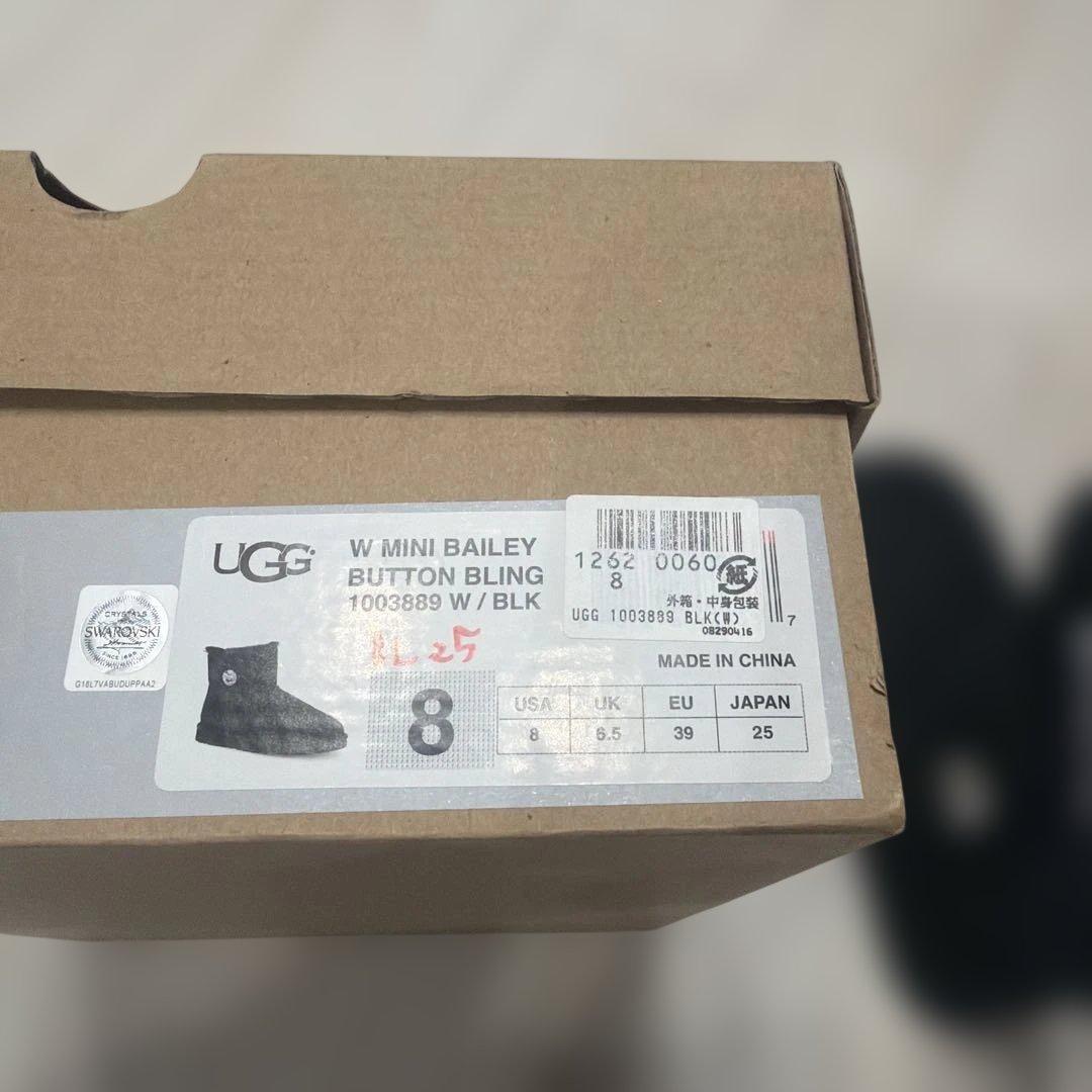 UGG ブラック ムートンブーツ・スワロフスキー