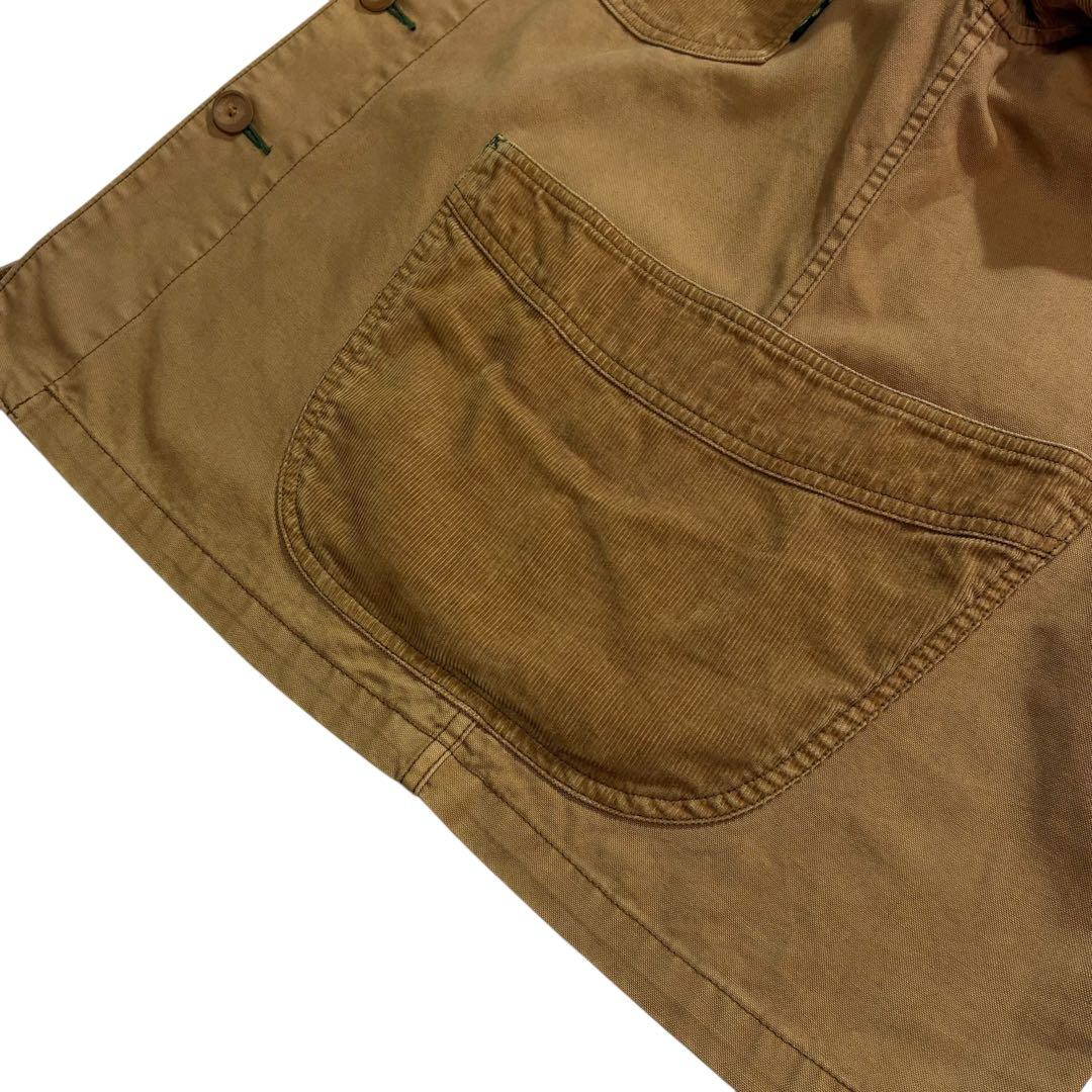 Go hemp ショールカラー カバーオール M 茶色 コーデュロイ ブラウン