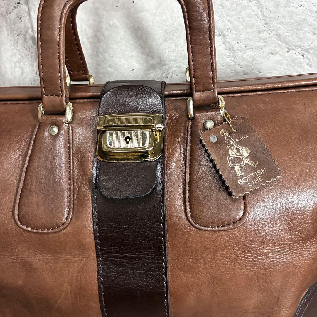 初期　ポーター　ソフティッシュ　ライン　ボストン　ドクター　レザー　バッグ