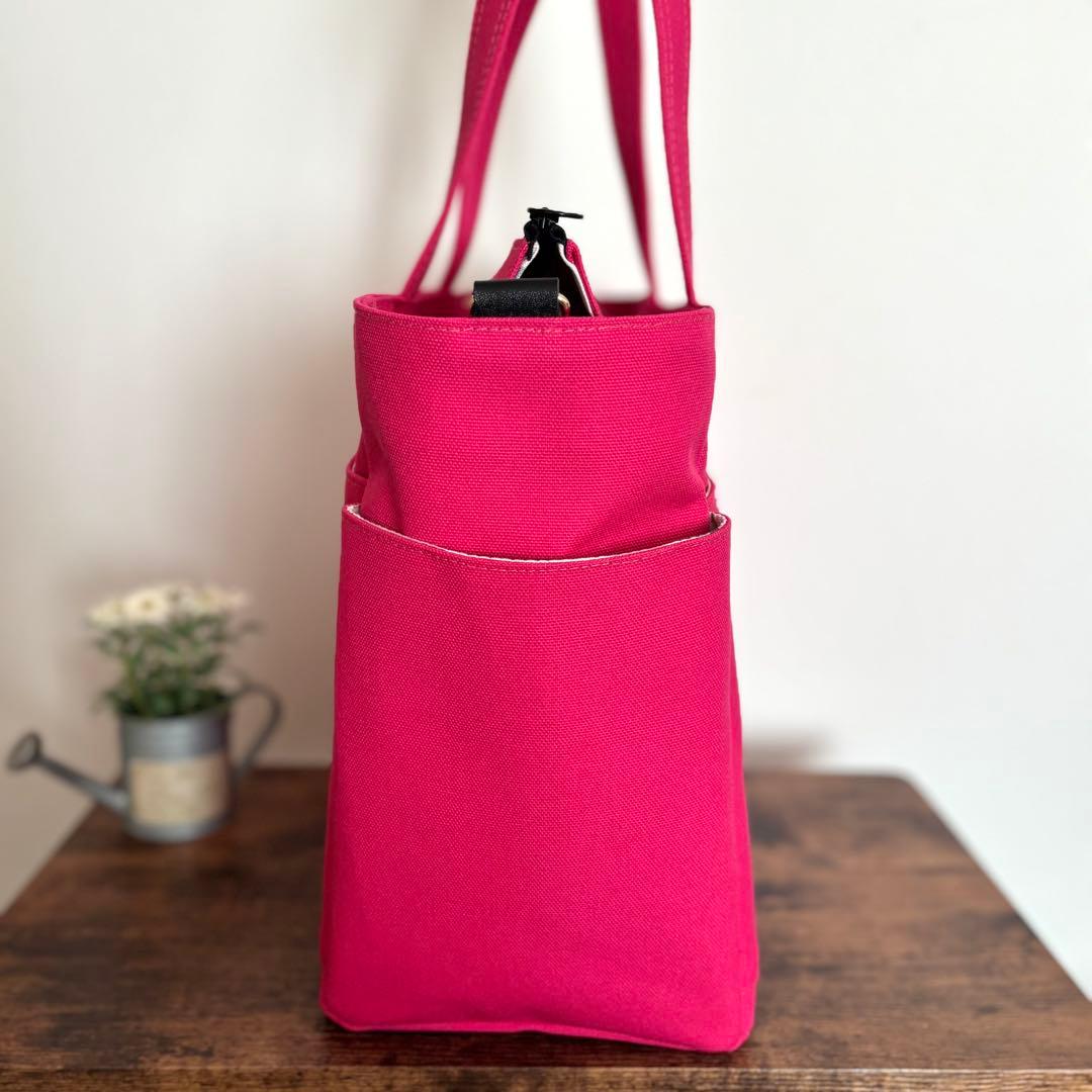 【JUNE】サイドポケット付きトートバッグL ファスナー開閉　倉敷8号帆布