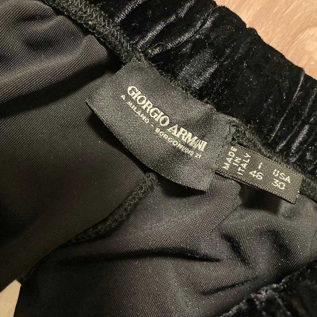 Giorgio Armani 黒ラベル　ブラック ベルベット スラックス
