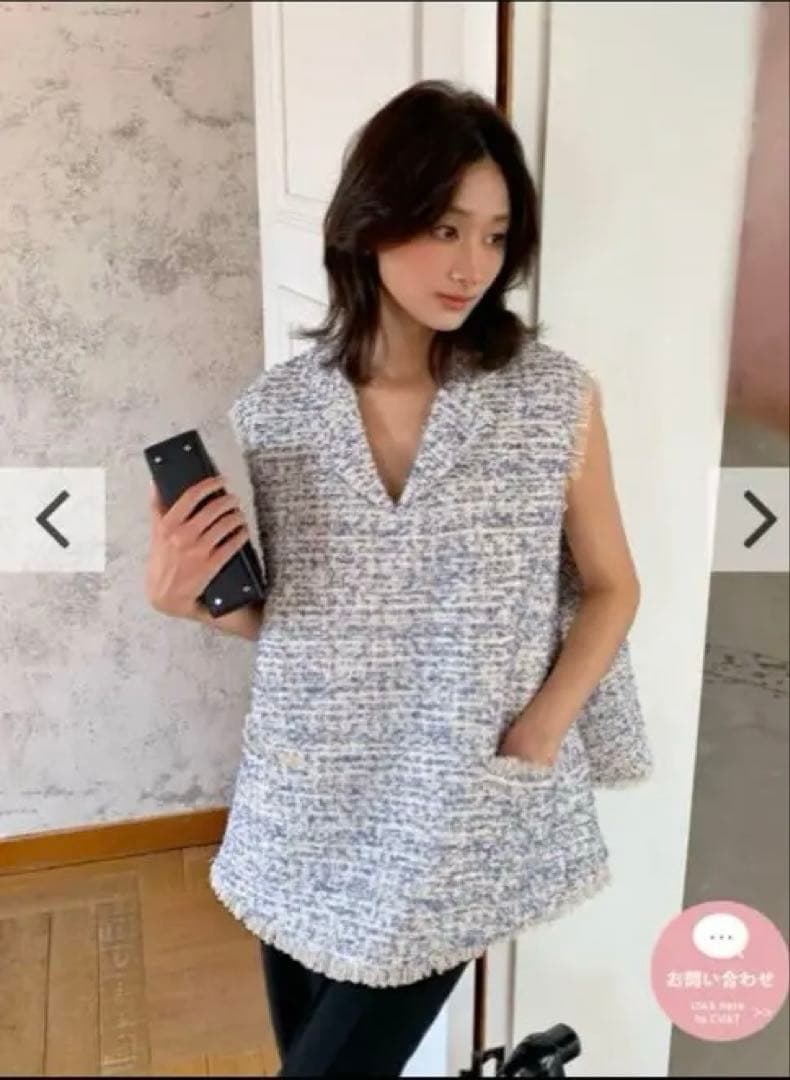 トップス BIRTHDAY BASH TWEED A LINE COLLAR TOPS