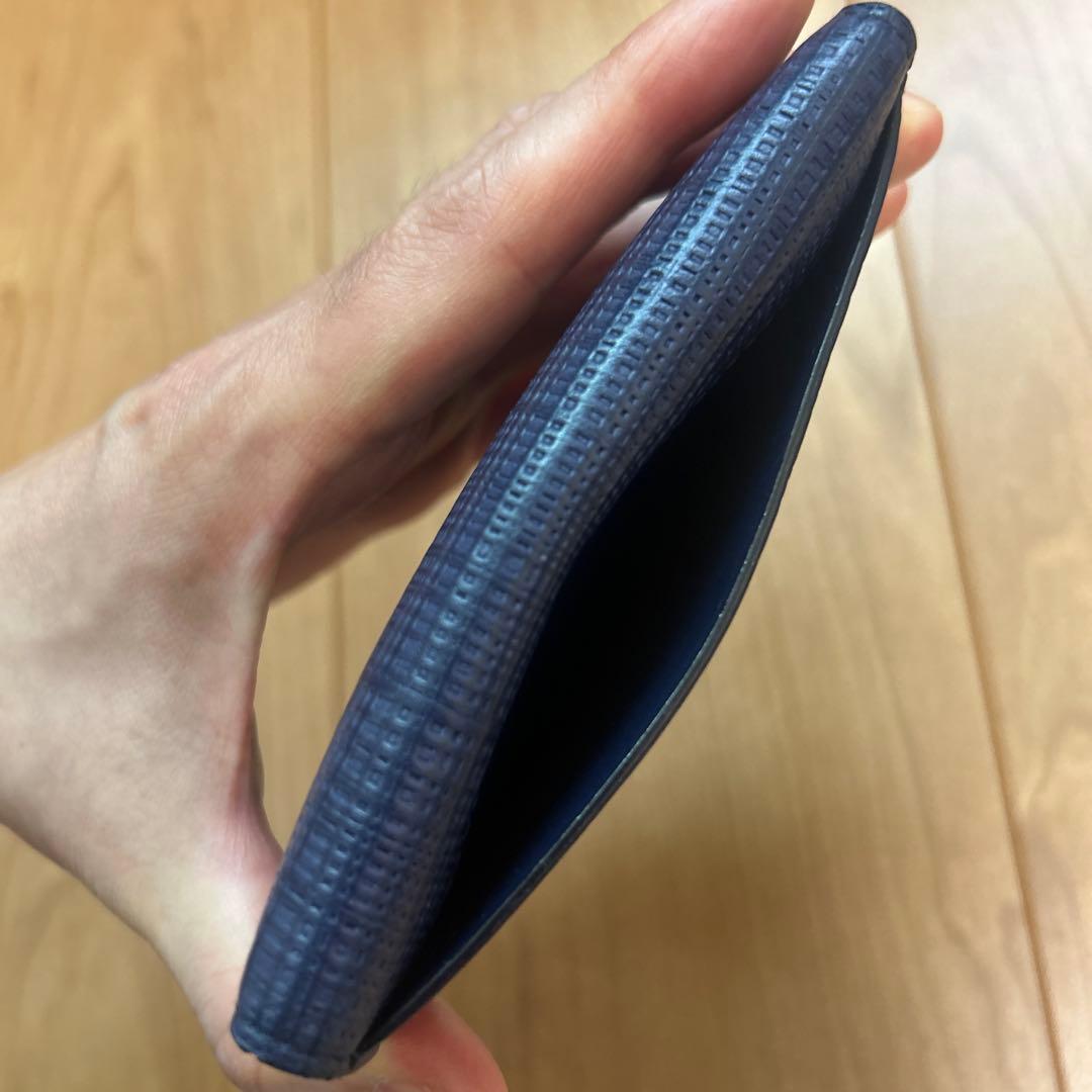 ★美品★ロエベ　名刺入れ　カードケース　リネン　ネイビー