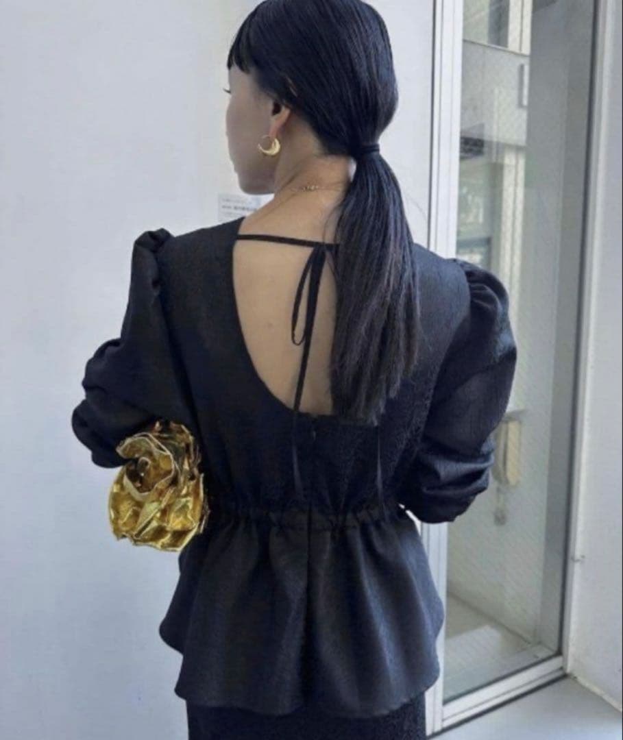 AMERI　LADY LIKE PEPLUM DRESS