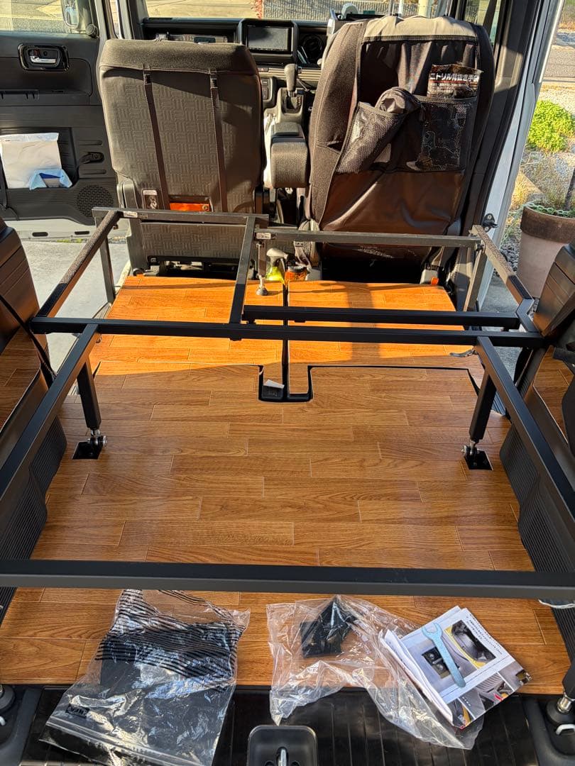 ねここ　MGR社N-VAN エヌバンベッドキット ダークグレーレザ引取限定