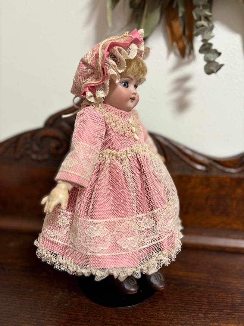 アンティークドール ビスクドール ドレス ボネ レース ドイリー