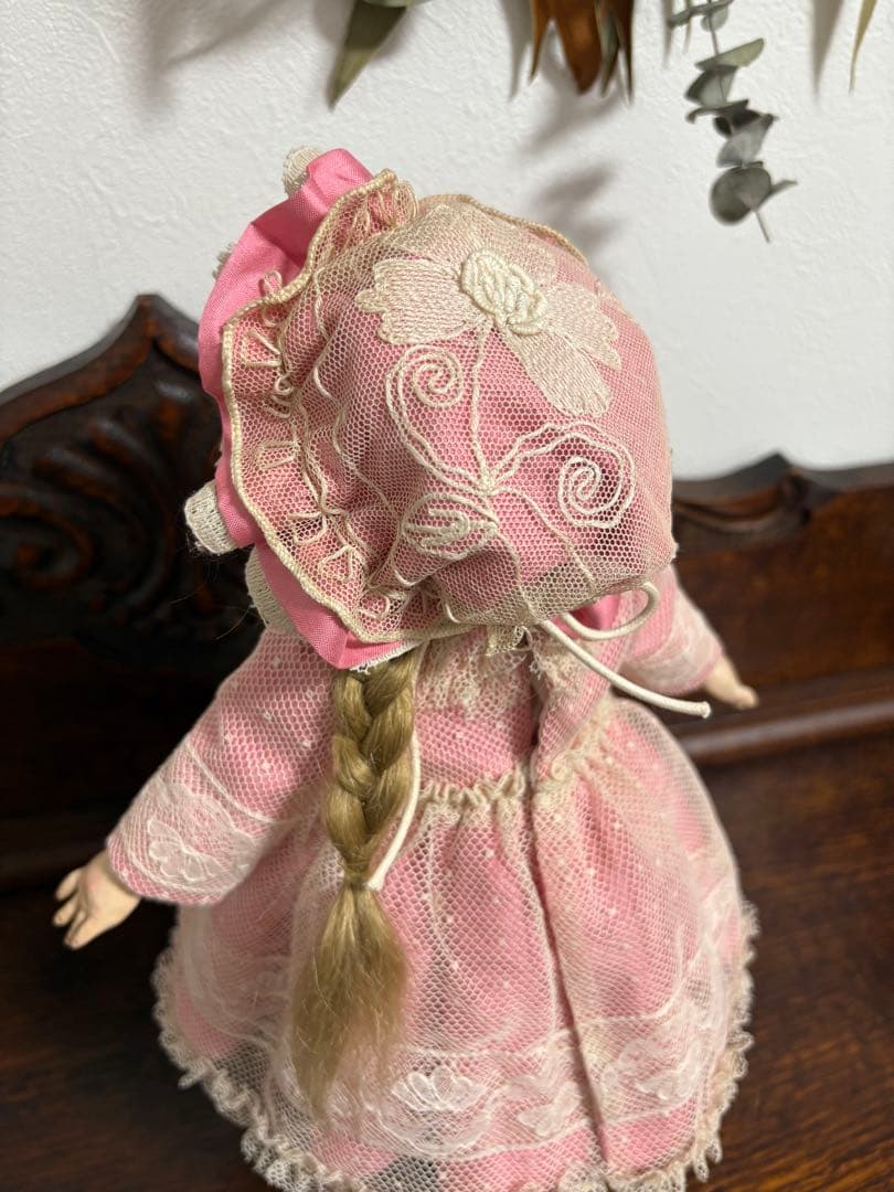 アンティークドール ビスクドール ドレス ボネ レース ドイリー