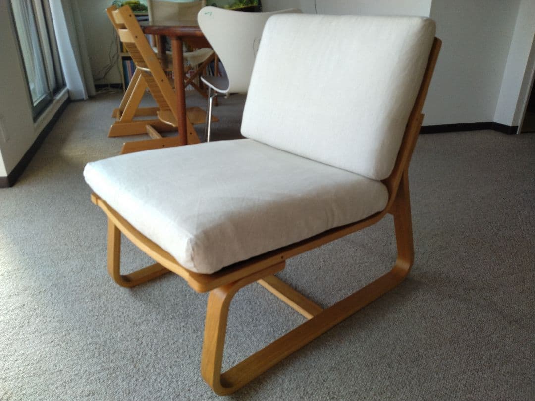 【美品】MUJI無印良品 ダイニングソファチェアオーク材/リビングでもつかえる②