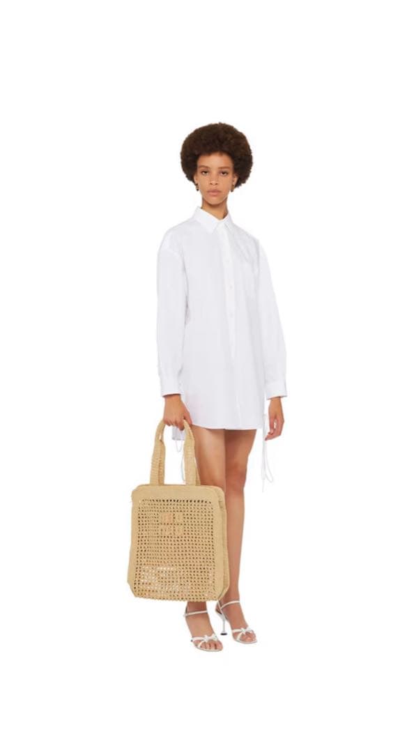 MIU MIU ミュウミュウ　ラフィアトートバッグ　ベージュ