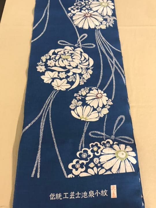 伝統工芸　長坂小紋染　八ッ目絣　源氏物語　40