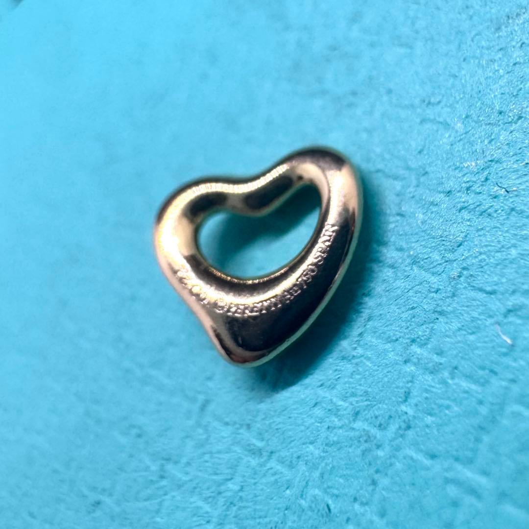 ティファニー オープンハート ペンダントトップ K18YG 750 約7mm