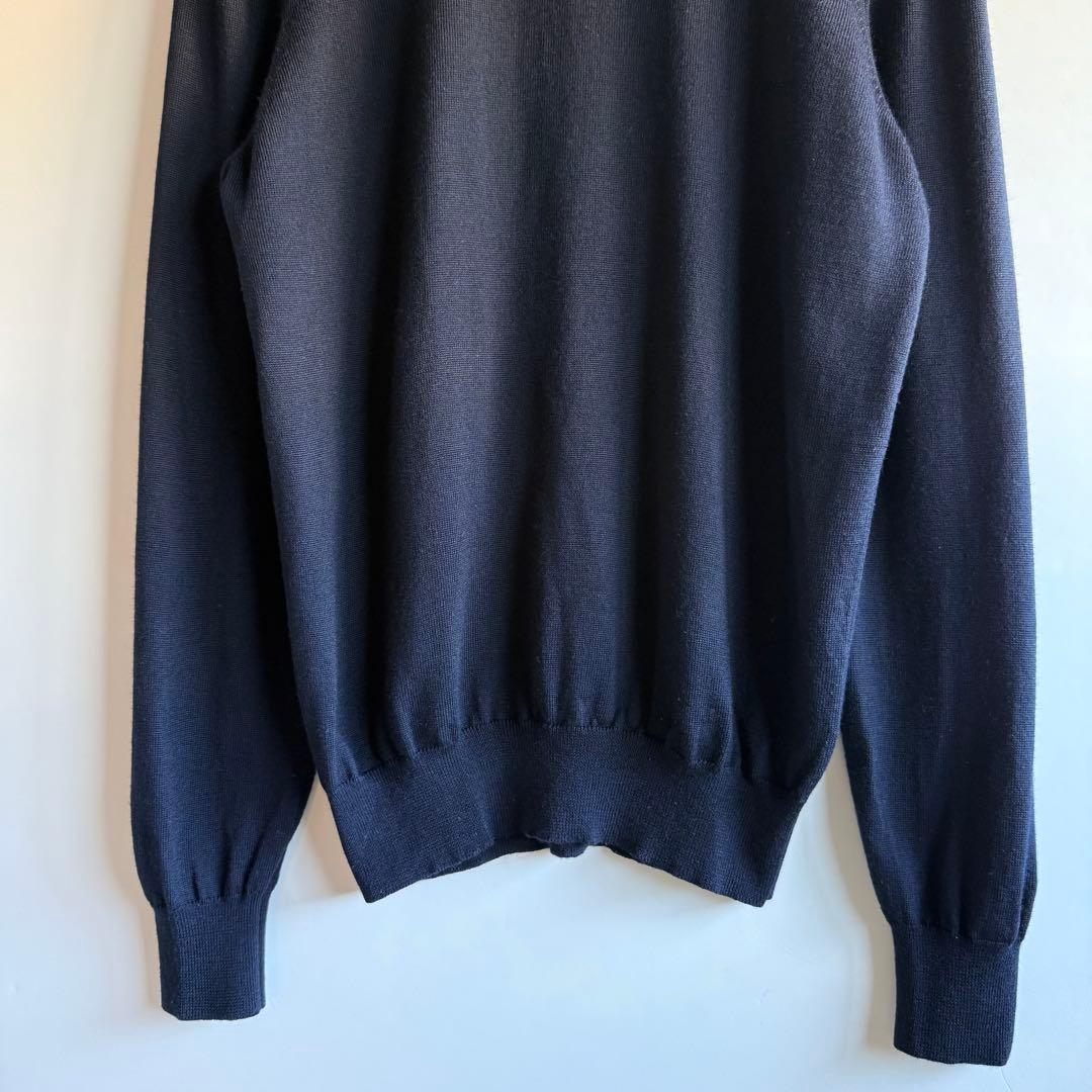 Gran Sasso グランサッソ モックネックウールニット 46 ネイビー