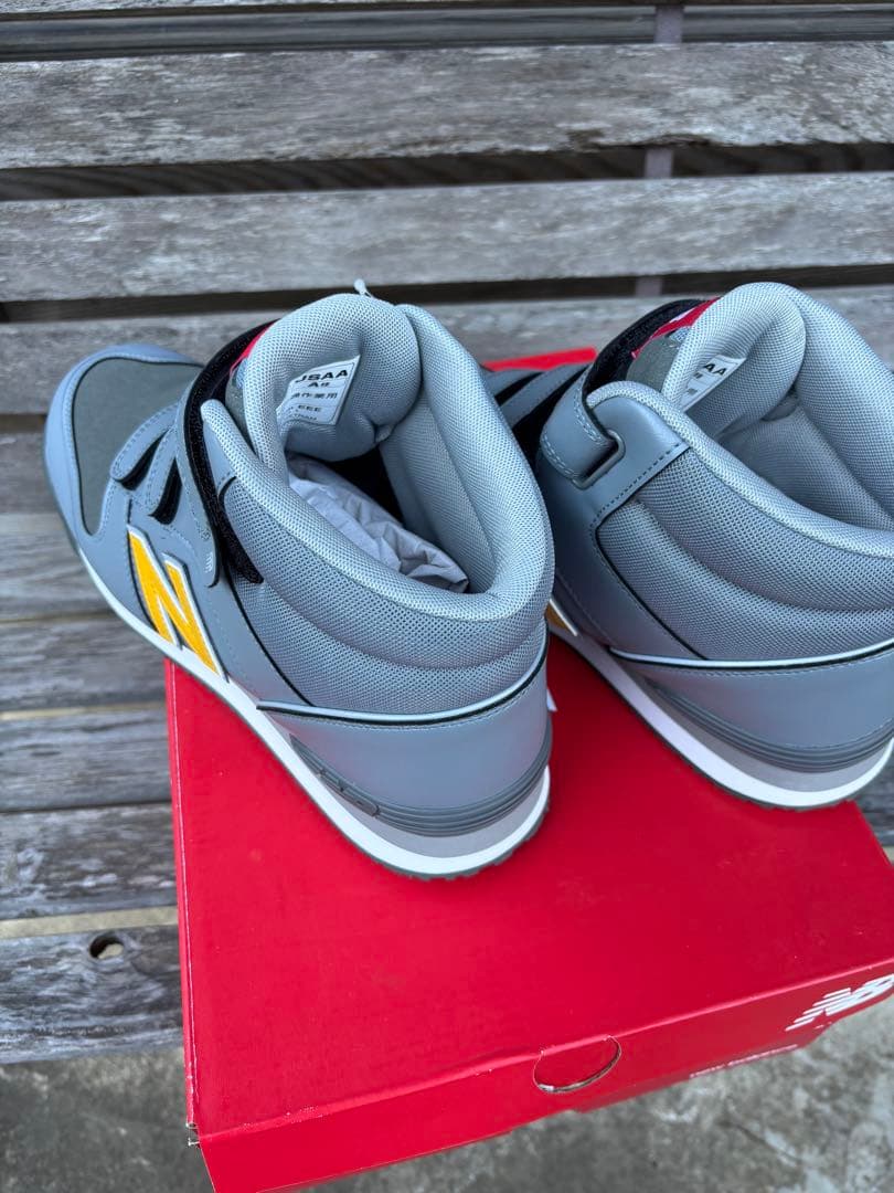 ニューバランス安全靴 PO-885 グレー+イエロー 27.0 EEE