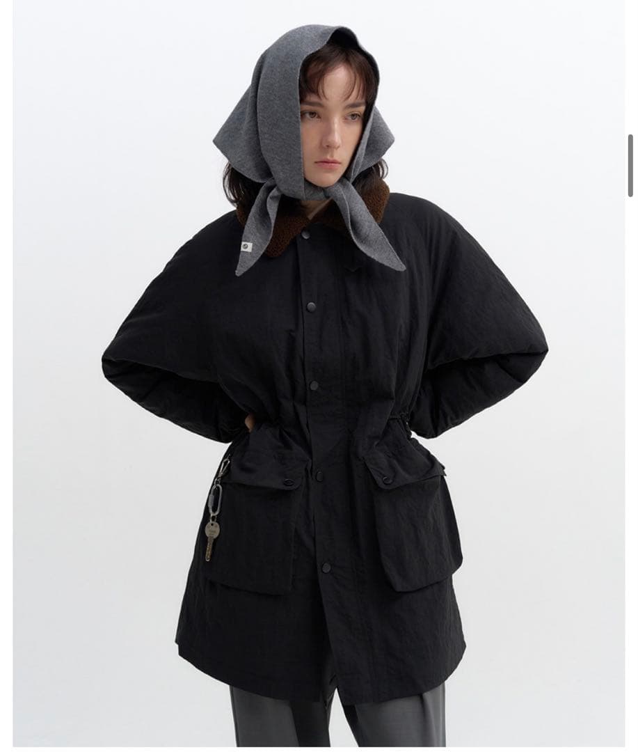 POIK ボアカラーナイロンパデッドジャンパー