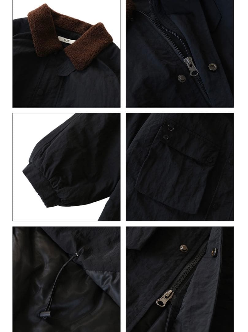 POIK ボアカラーナイロンパデッドジャンパー