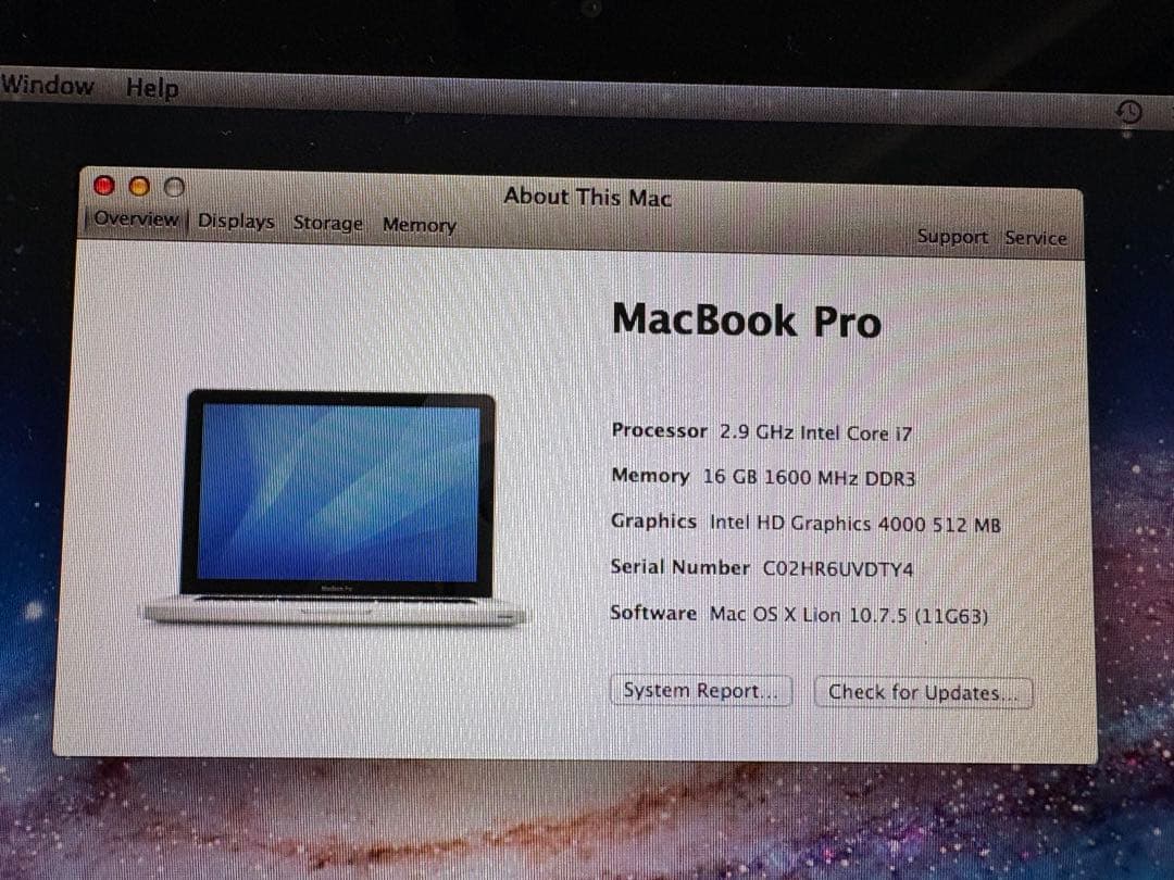 P*r様 Macbook Pro Mid 2012 16GB HD:500GB