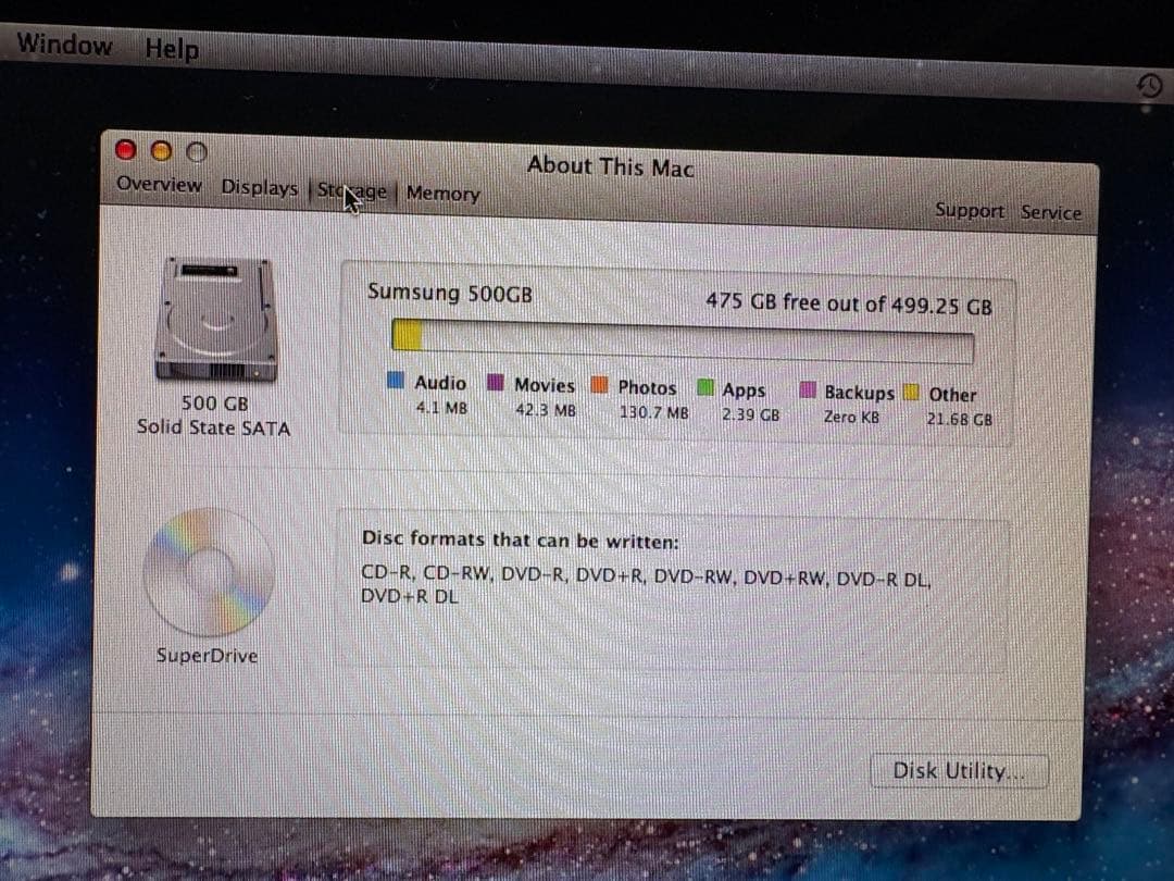 P*r様 Macbook Pro Mid 2012 16GB HD:500GB
