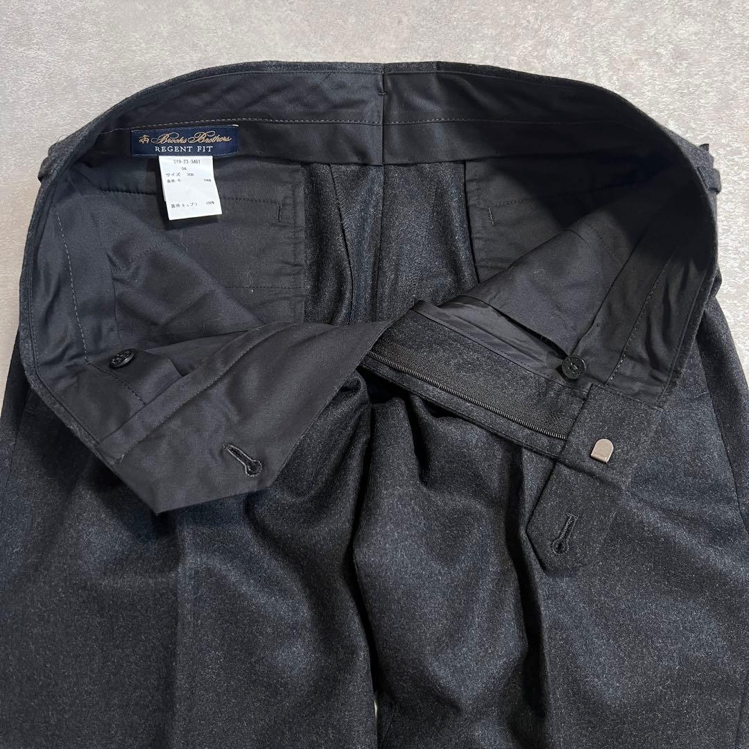 ブルックスブラザーズ カノニコウールフランネルスラックスパンツ チャコールW30