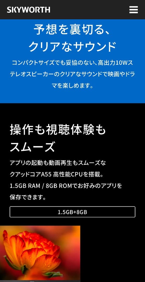 本日特価！SKYWORTH Smart TV 32インチチューナーレス