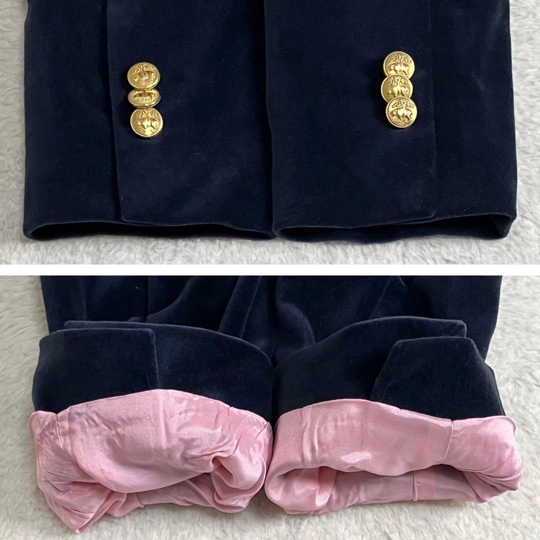 ブルックスブラザーズ　ベロアテーラードジャケット　紺ブレ　金ボタン　サイズ4