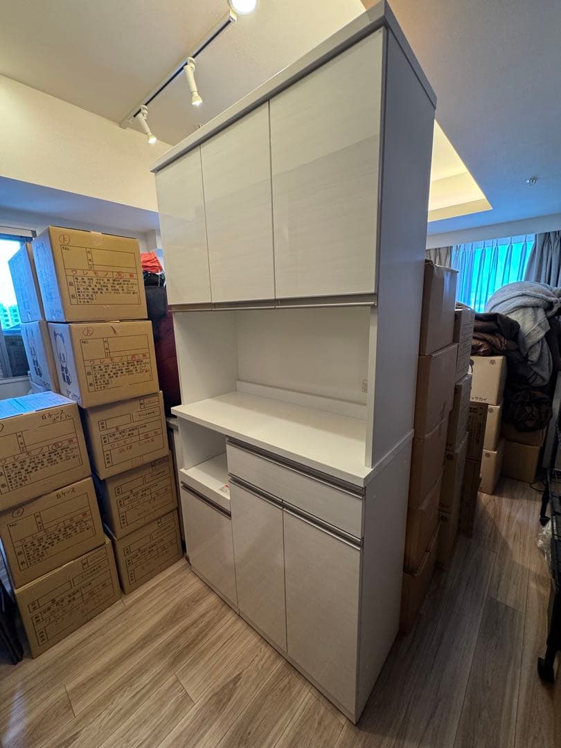 ニトリ 組合せキッチンボード ホワイト 幅101cm高さ202cm奥行43cm