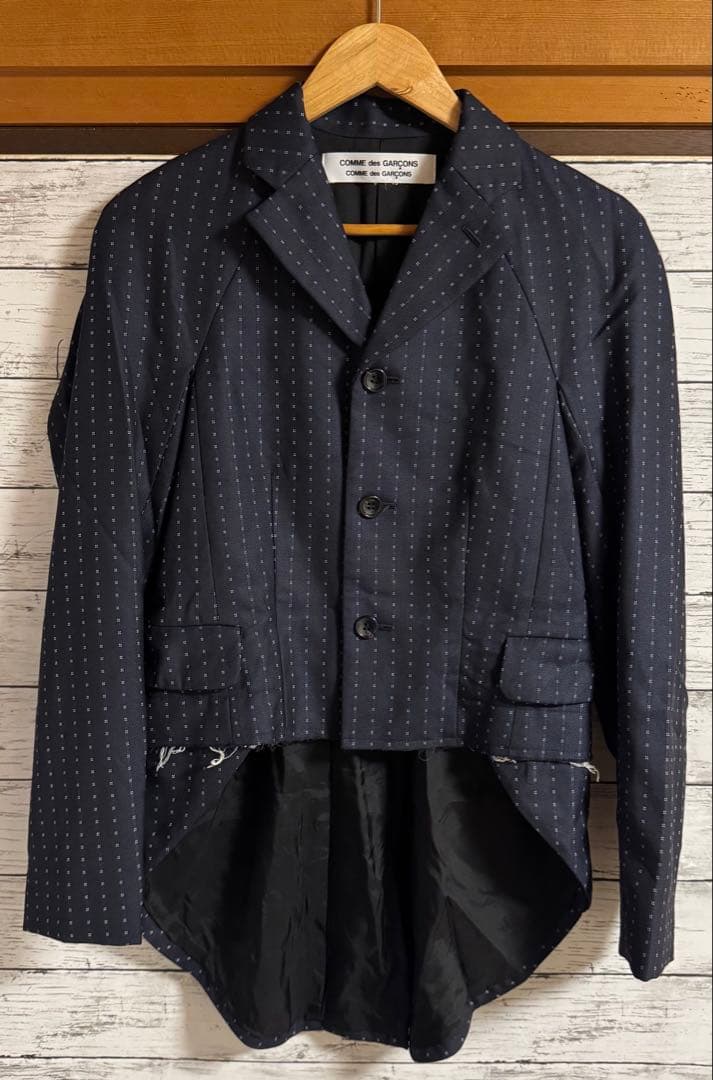 COMME des GARCONS　テーラードジャケット ネイビー ストライプ