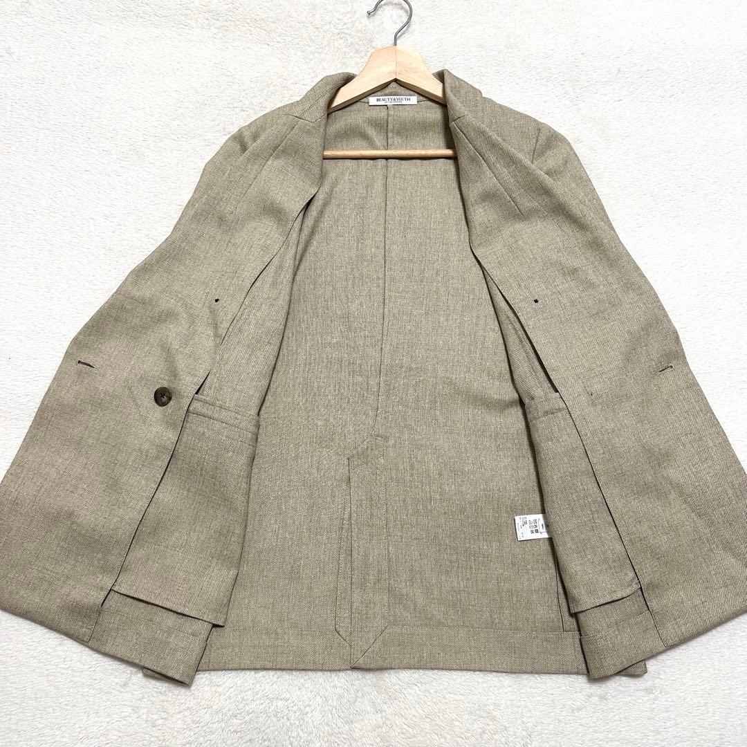 25SS BEAUTY&YOUTH リネンライク ダブルジャケット ベージュ S