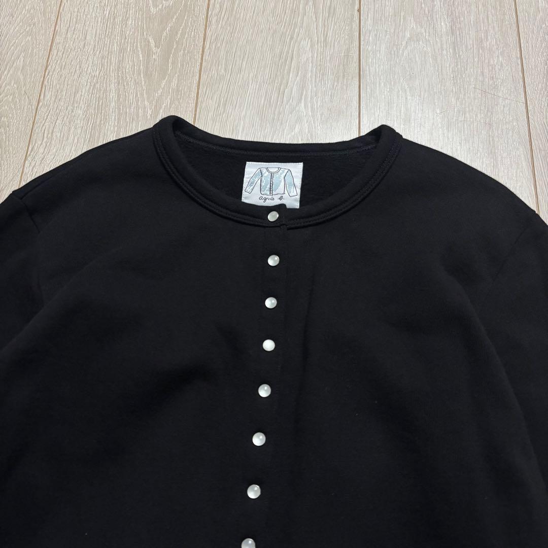 美品 agnès b. コットン メルトン 長袖 カーディガンプレッション 2