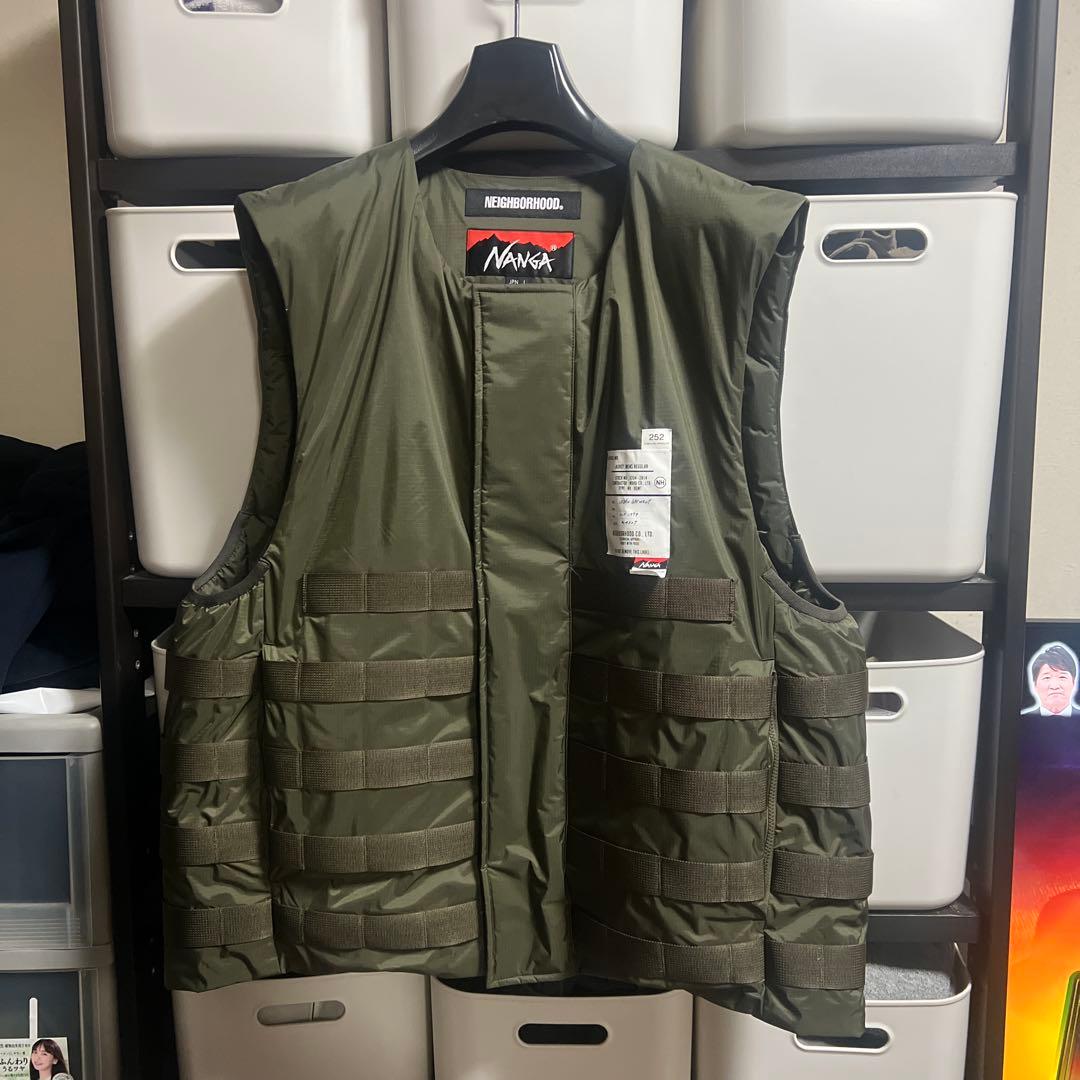 ネイバーフッド　ナンガ　ダウンベスト　オリーブ　L