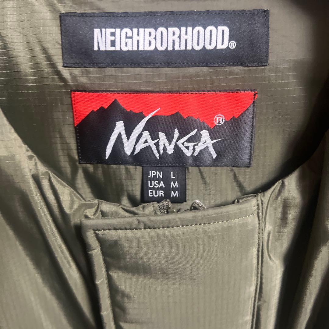 ネイバーフッド　ナンガ　ダウンベスト　オリーブ　L