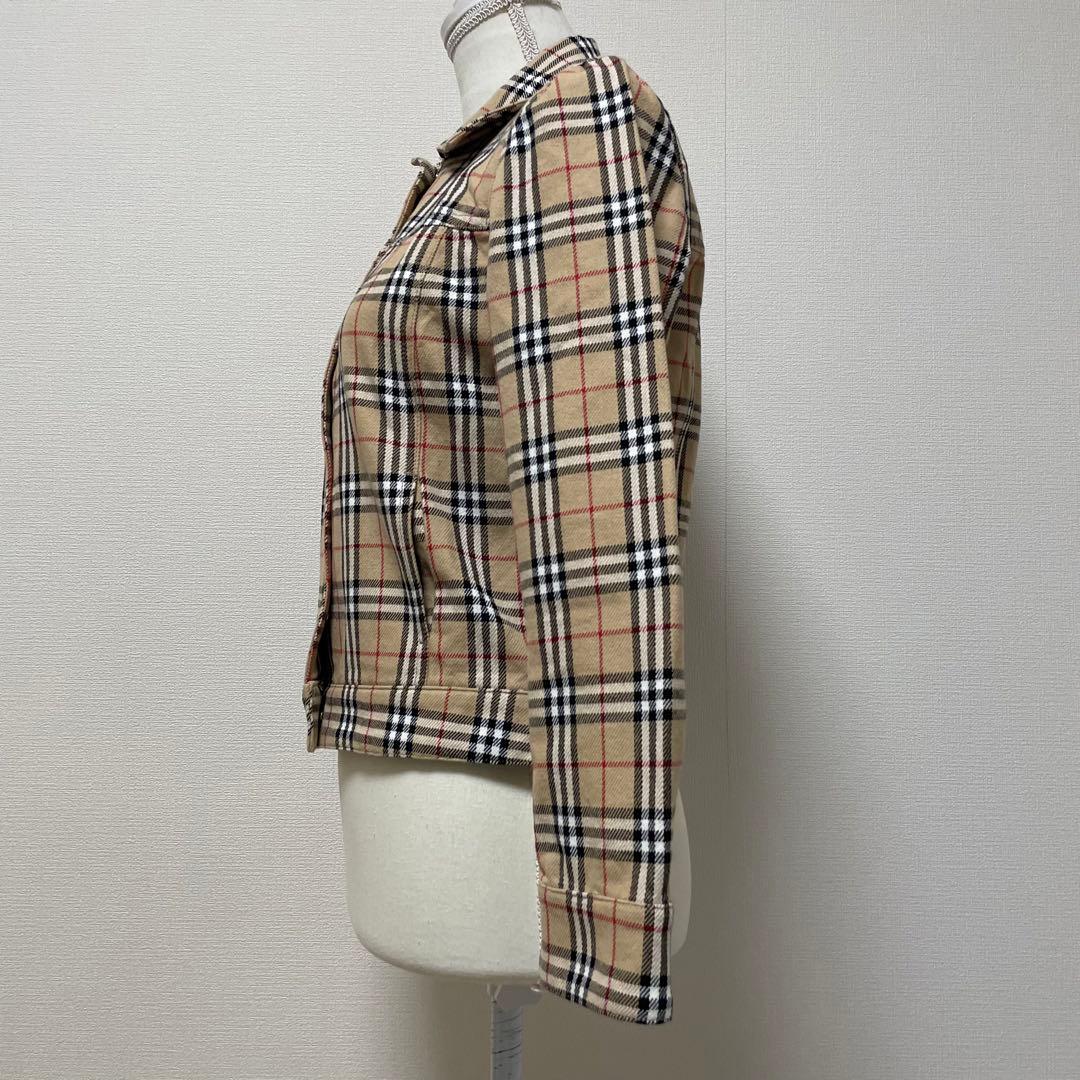 バーバリーブルーレーベル　デニムジャケット　ノバチェック 短丈　金ボタン　Ｍ