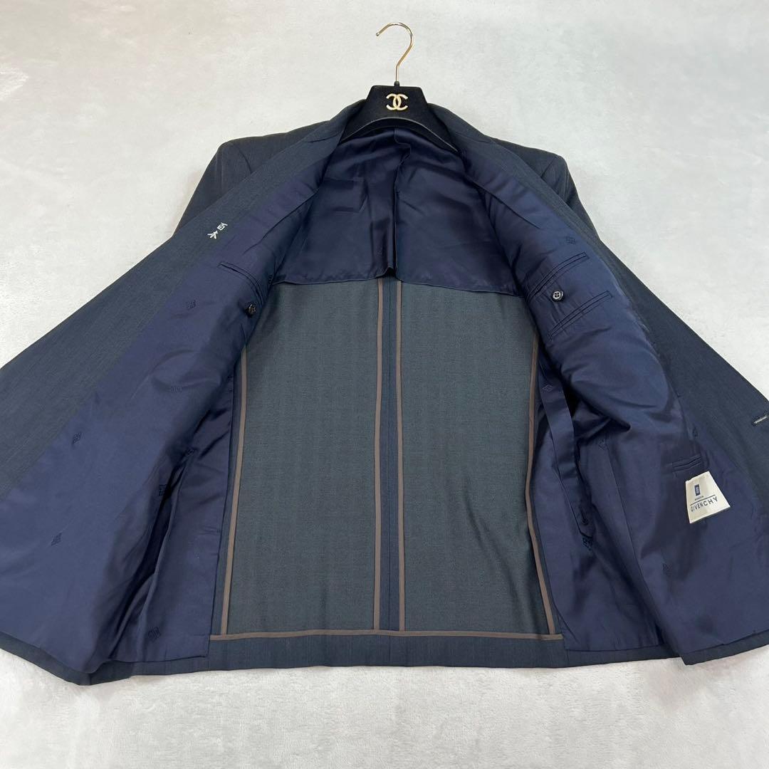 K268 L ジバンシー ダブル ロゴボタン スーツ上下 ネイビー メンズ