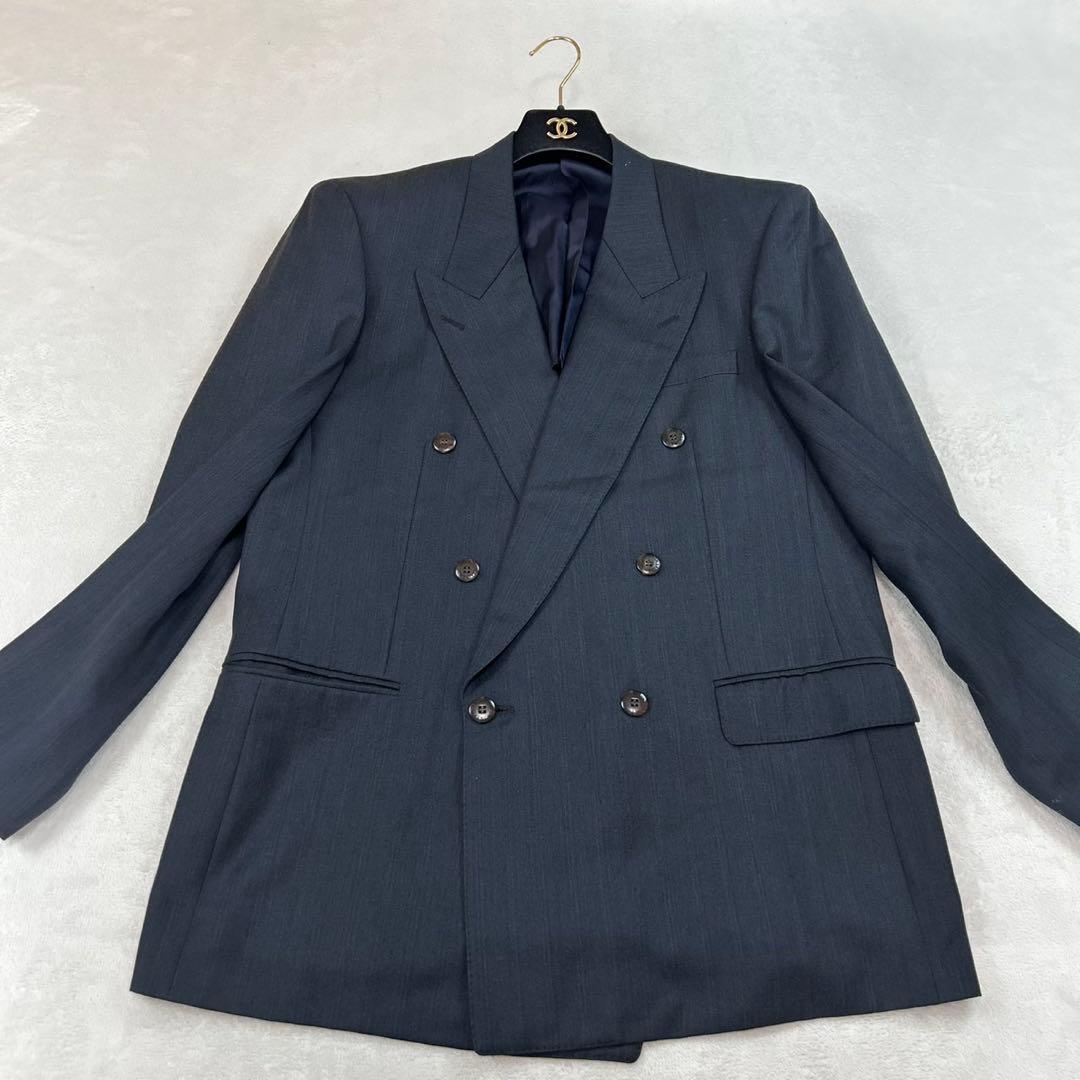K268 L ジバンシー ダブル ロゴボタン スーツ上下 ネイビー メンズ
