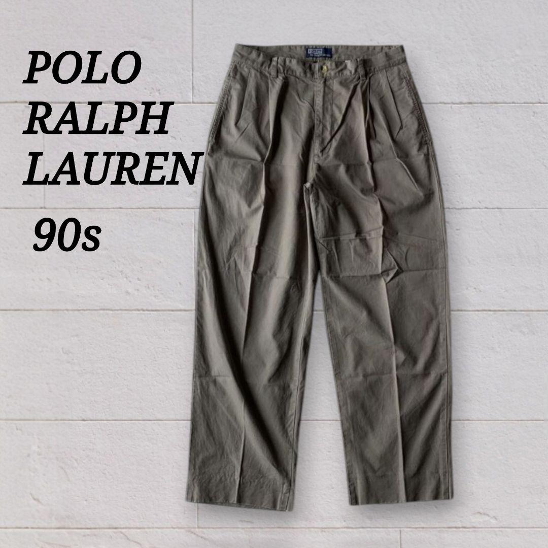 レアカラー！ 90s ラルフローレン ツータック パンツ チノパン ハモンド