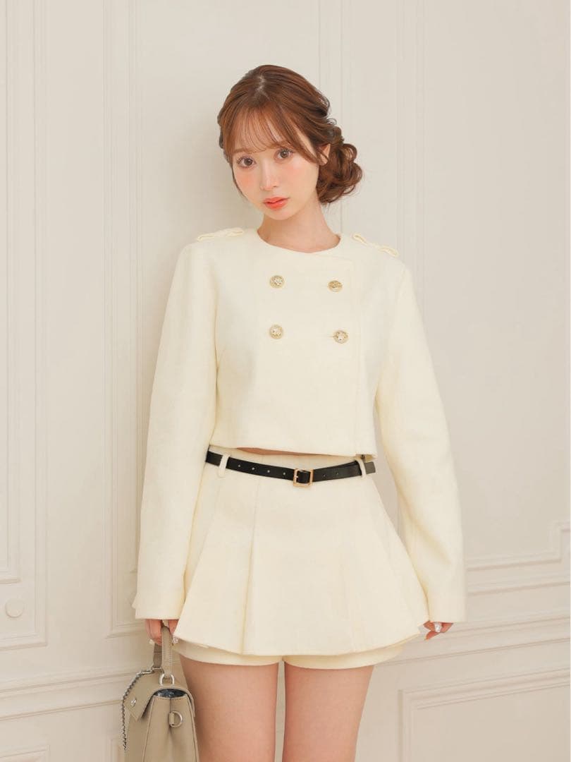 エムエメ Mmeeme Cropped melton jacket