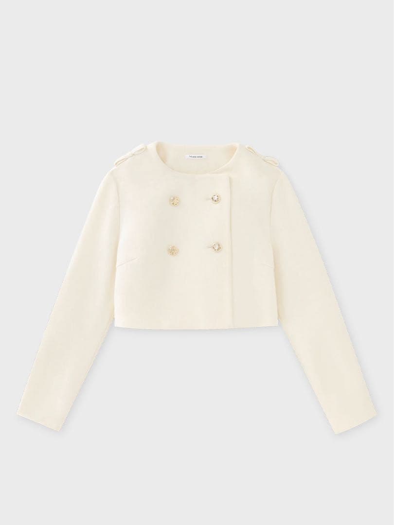 エムエメ Mmeeme Cropped melton jacket