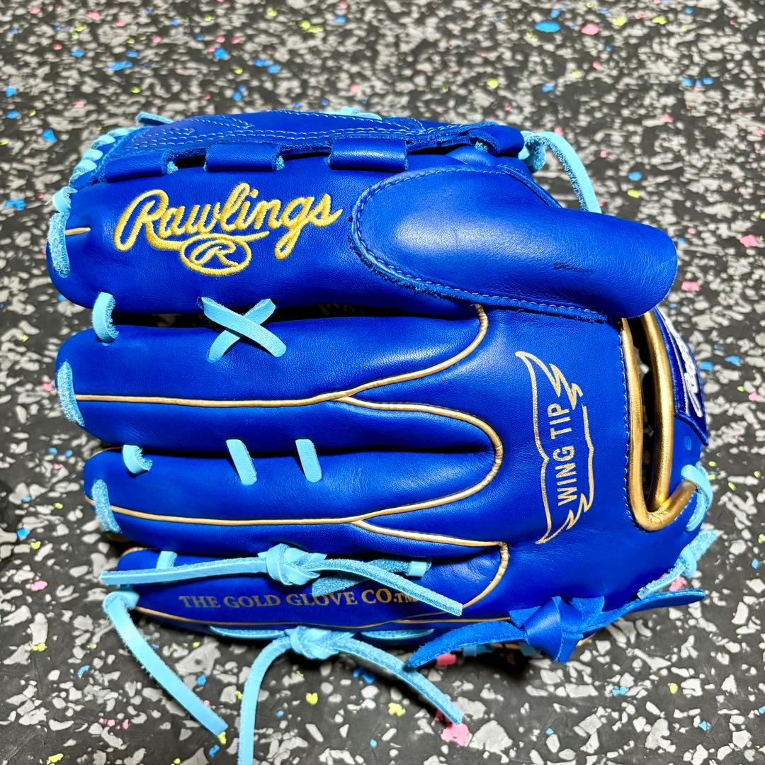 ローリングス 投手用 軟式用 グローブ ハイパーテック ブルー ゴールド 野球