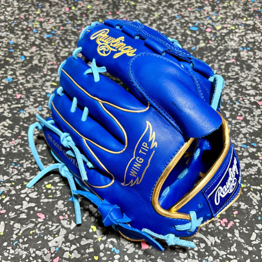 ローリングス 投手用 軟式用 グローブ ハイパーテック ブルー ゴールド 野球