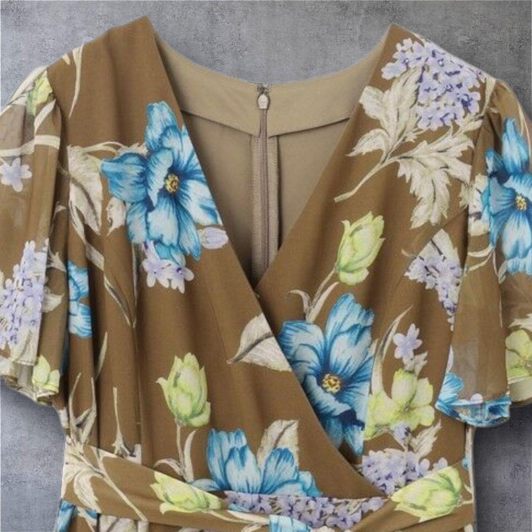 グレースコンチネンタル ミモザプリント　ワンピース　シフォンワンピース　36