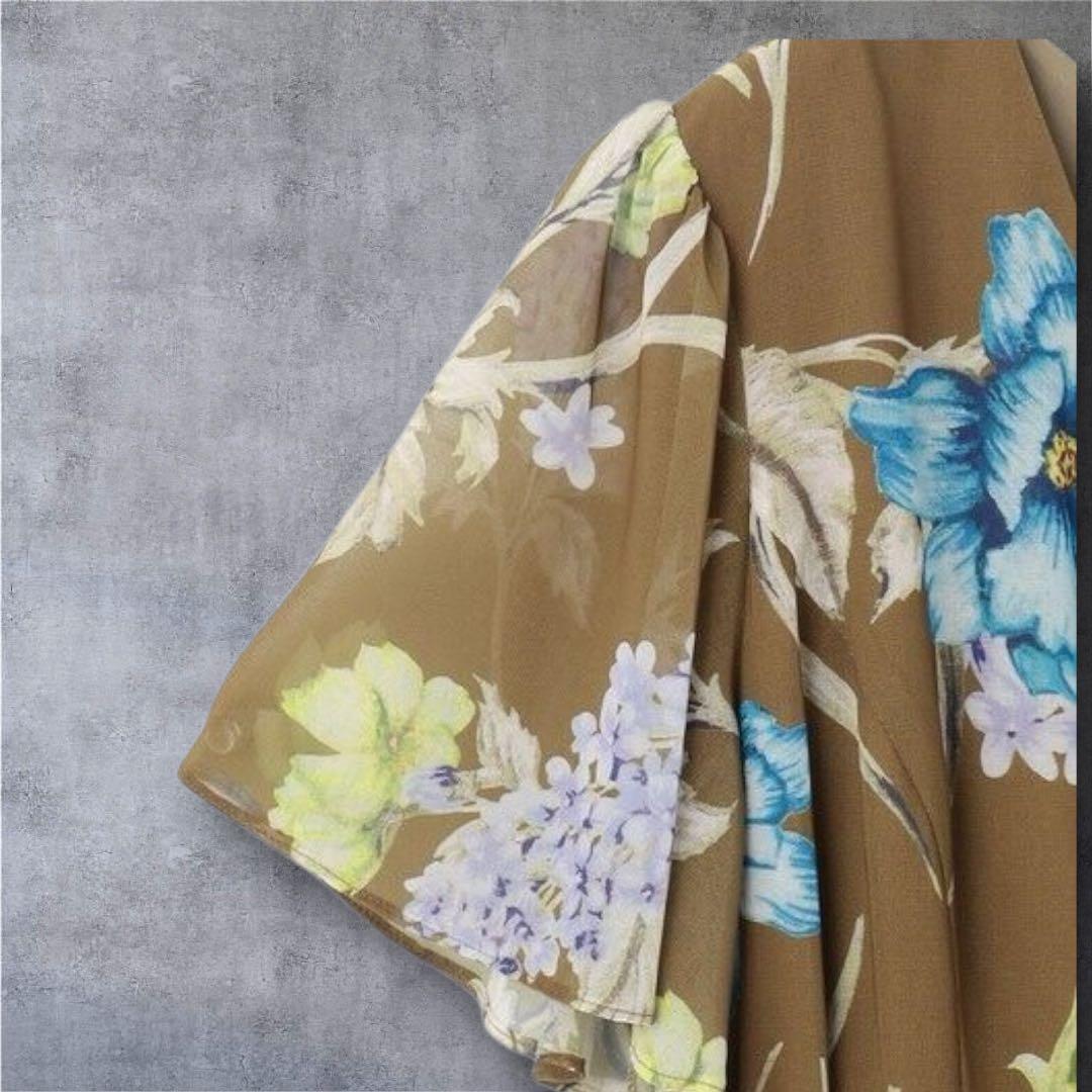 グレースコンチネンタル ミモザプリント　ワンピース　シフォンワンピース　36