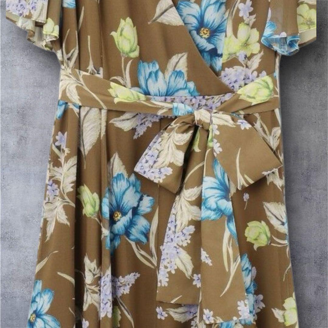 グレースコンチネンタル ミモザプリント　ワンピース　シフォンワンピース　36