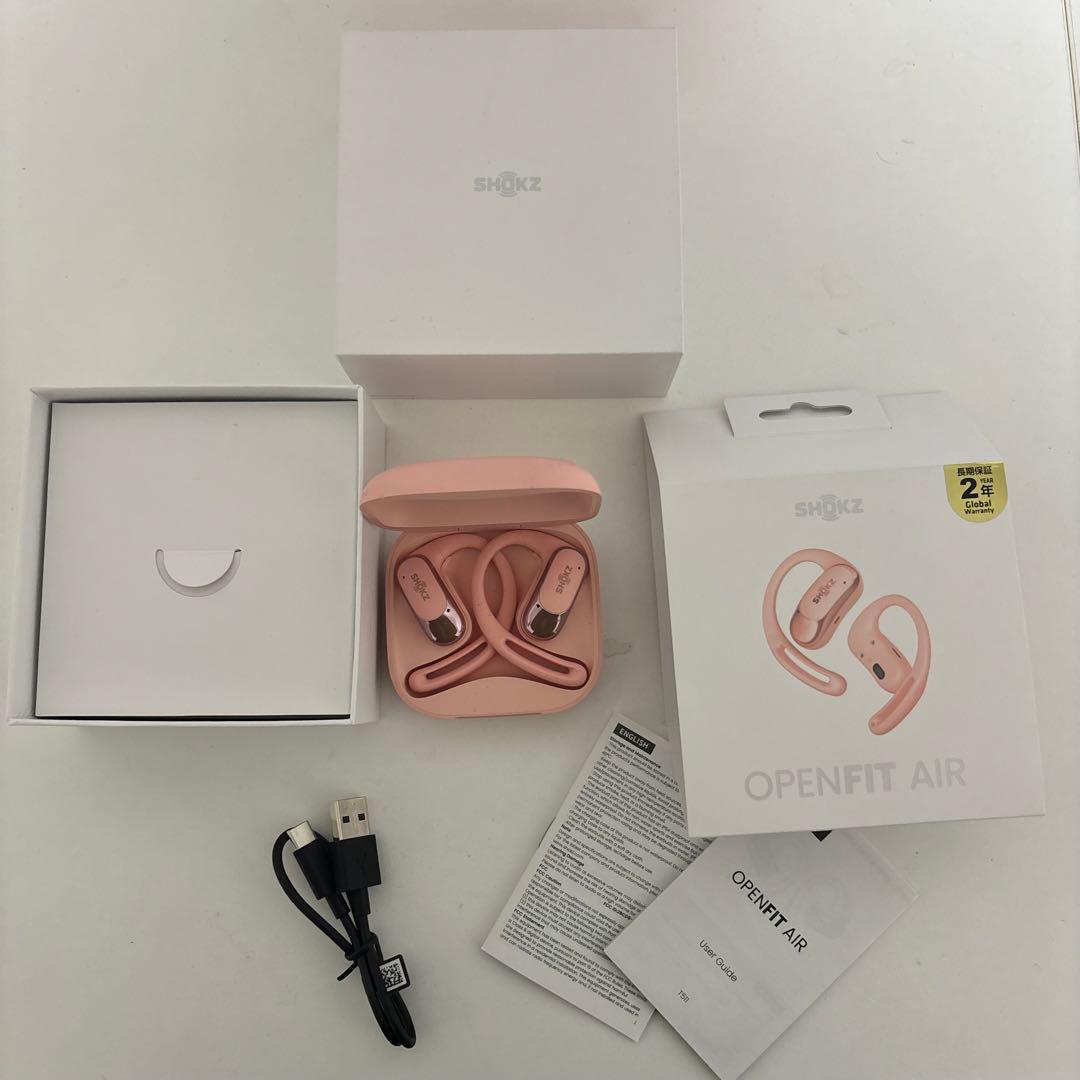 【SHOKZ】OPENFIT AIR ワイヤレスイヤホン ピンク