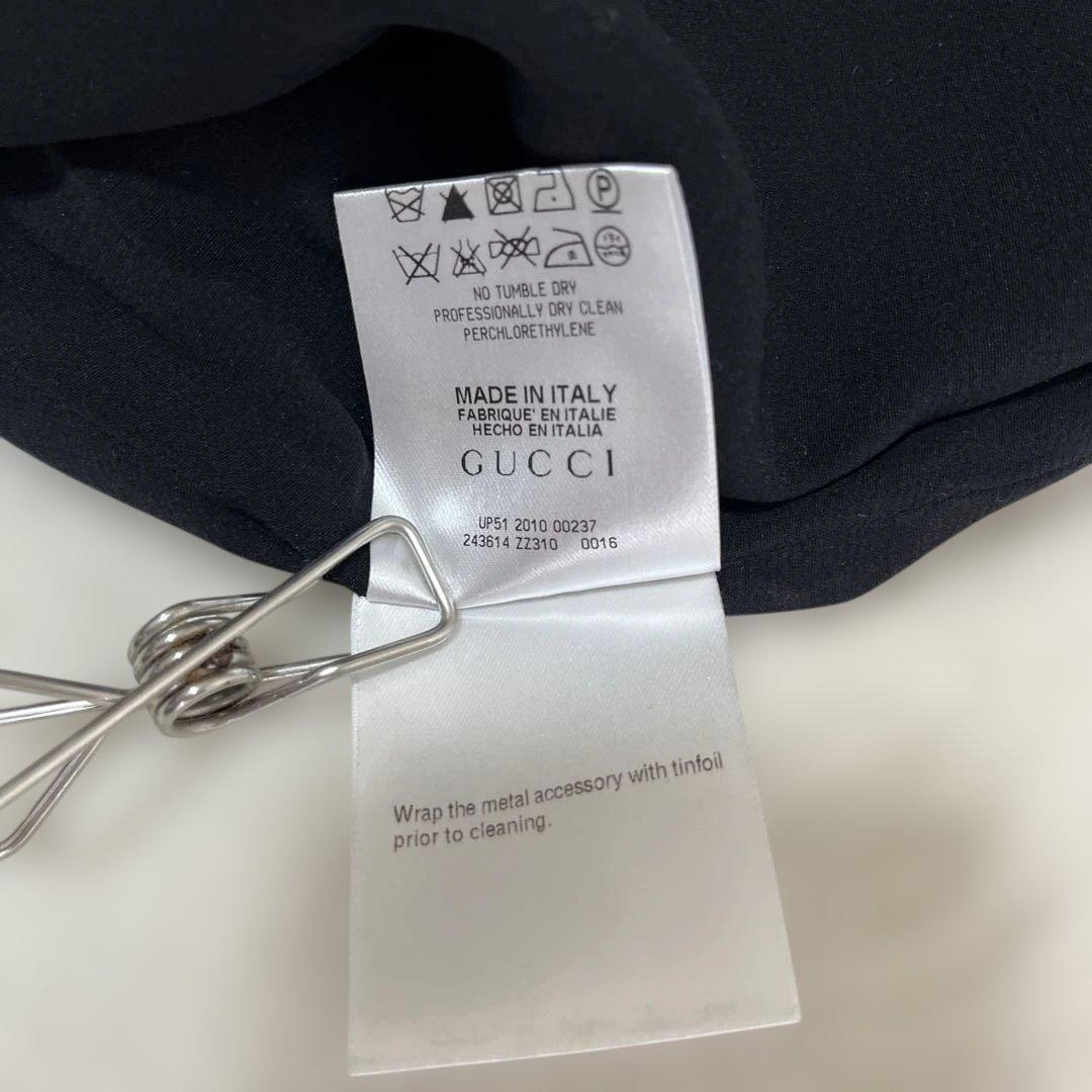 お慶びの日に上品な☆美品☆Gucci ブラック ノースリーブ ワンピース 38