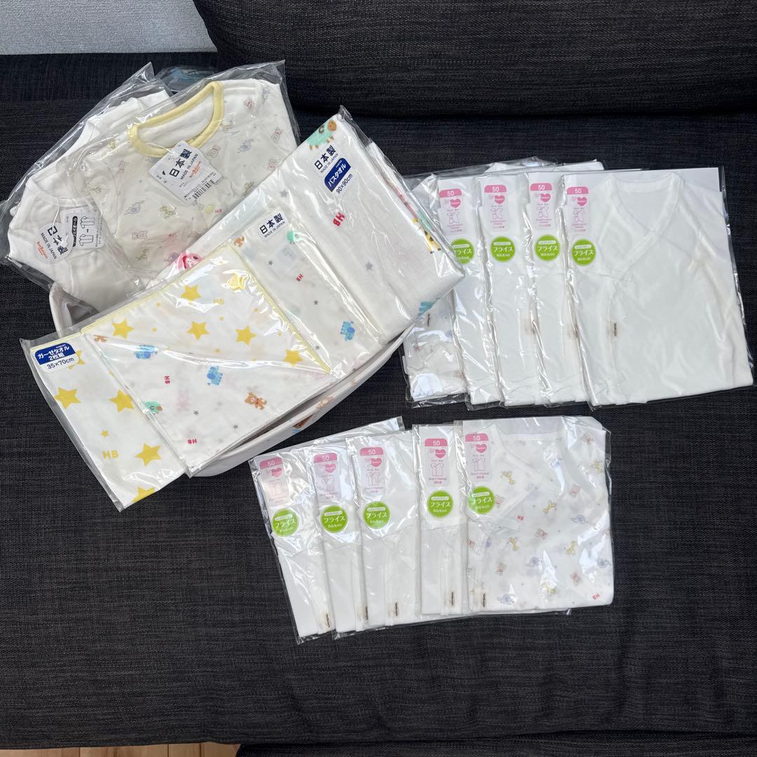 ミキハウス ホットビスケッツ 出産準備セット　短肌着　コンビ肌着　2wayオール