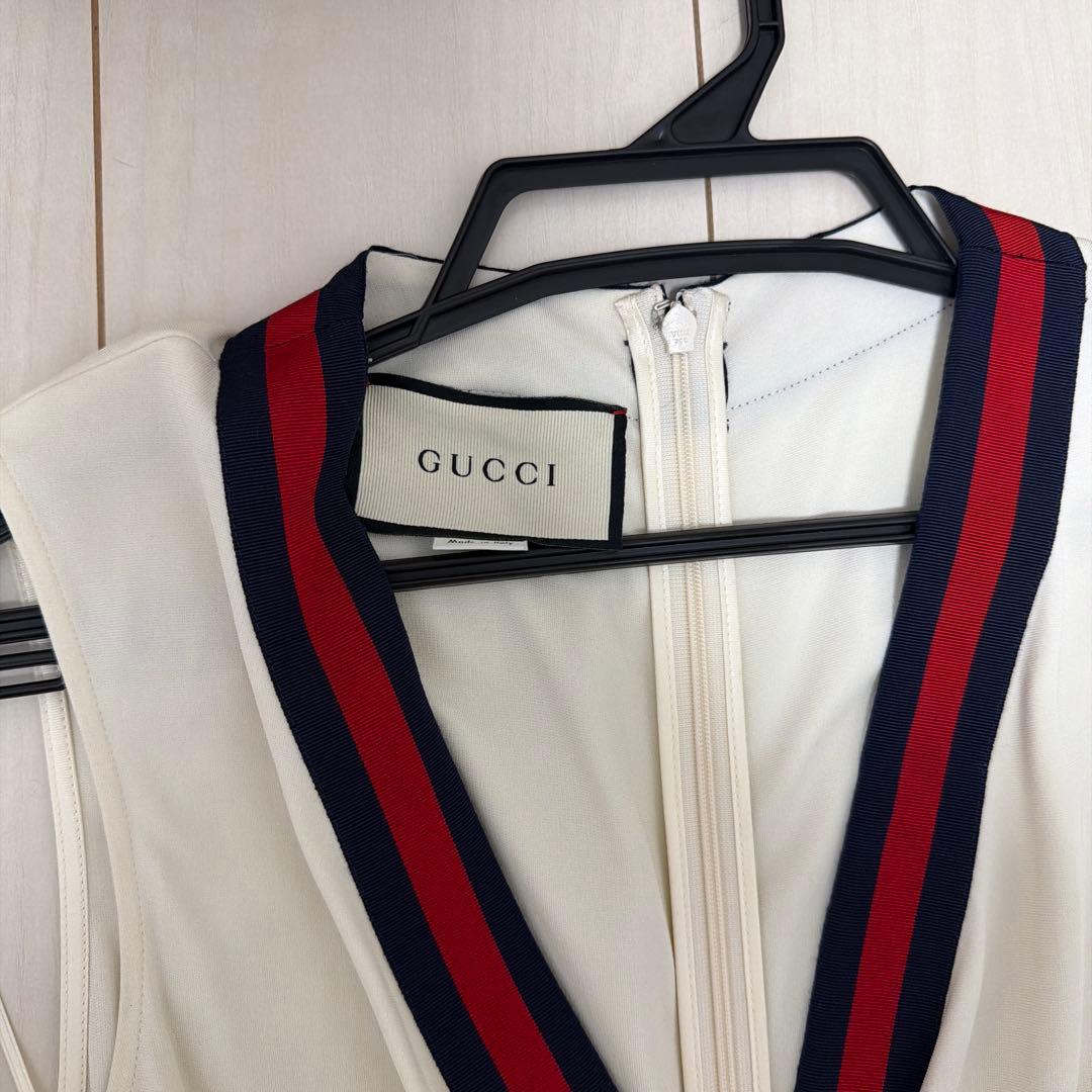 タグ付き✨️GUCCI グッチ　ウェブストライプ　ジャージードレス S