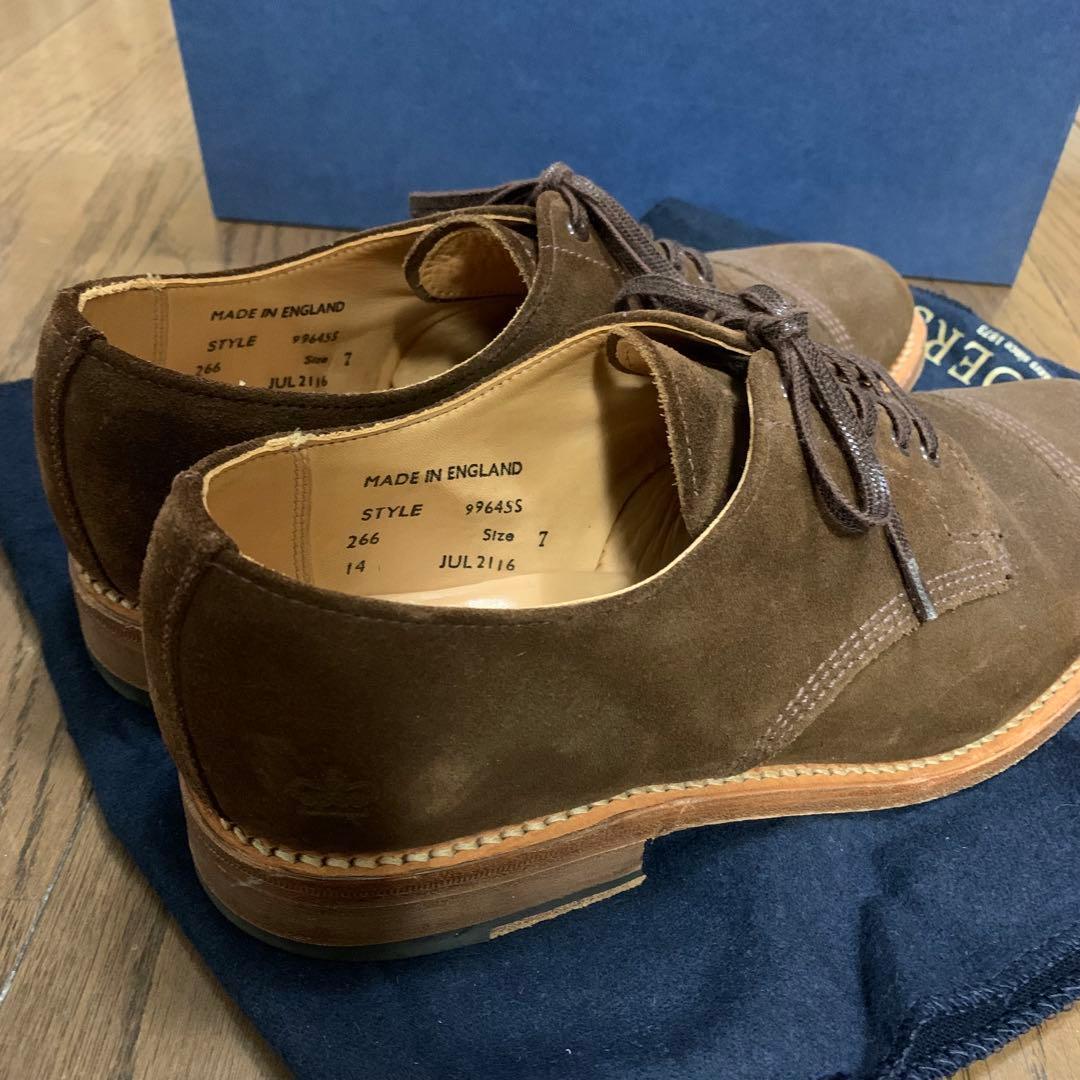 箱付き SANDERS サンダース スエード ドレスシューズ UK7