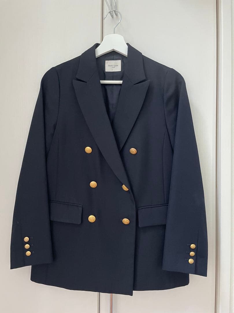Demi-Luxe BEAMS 紺ブレ　ダブルテーラードジャケット 36