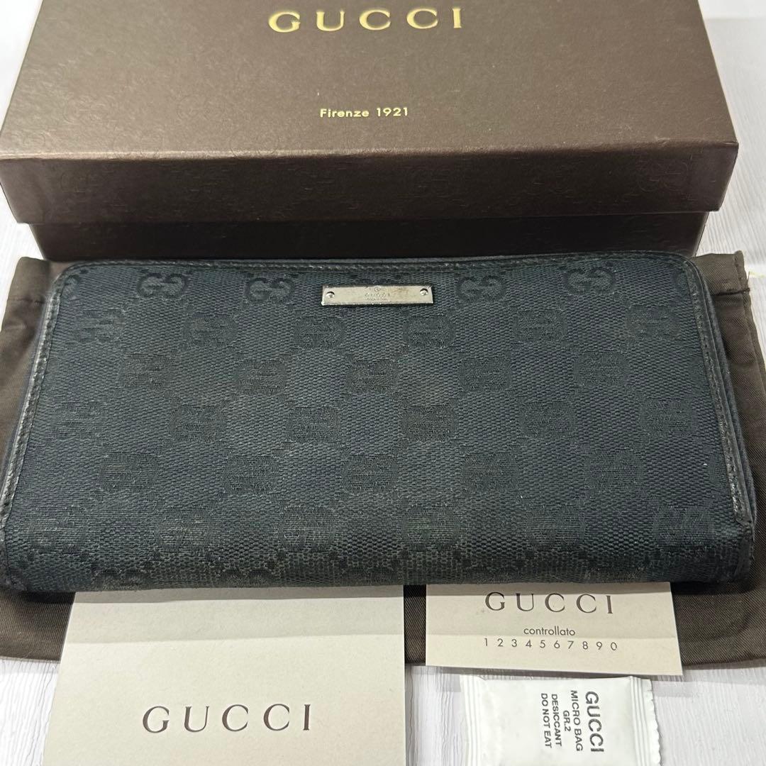 新品同様‼️ グッチ　GUCCI 財布　長財布　GGキャンバス　ラウンドファスナー