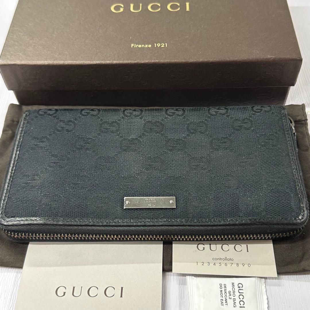 新品同様‼️ グッチ　GUCCI 財布　長財布　GGキャンバス　ラウンドファスナー